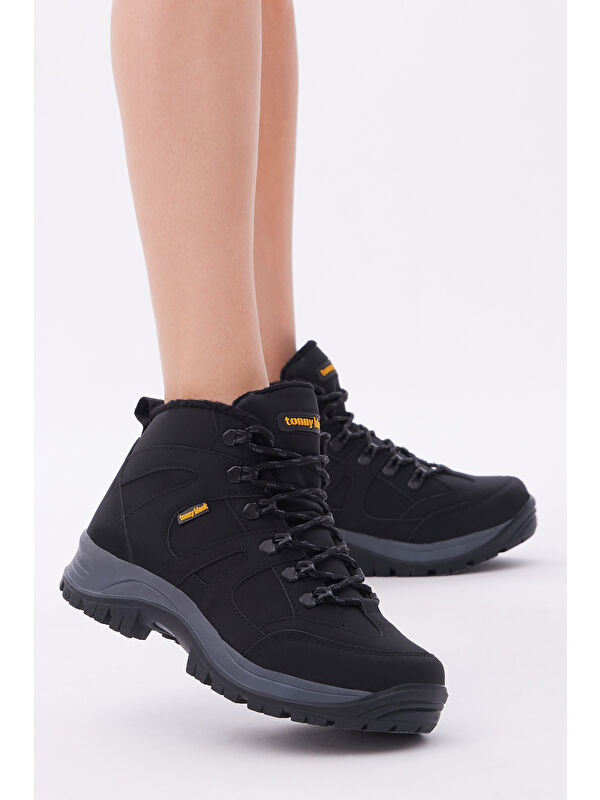 Unisex Siyah Rahat Kalıp Bağcıklı Trekking Bot - Görsel 4