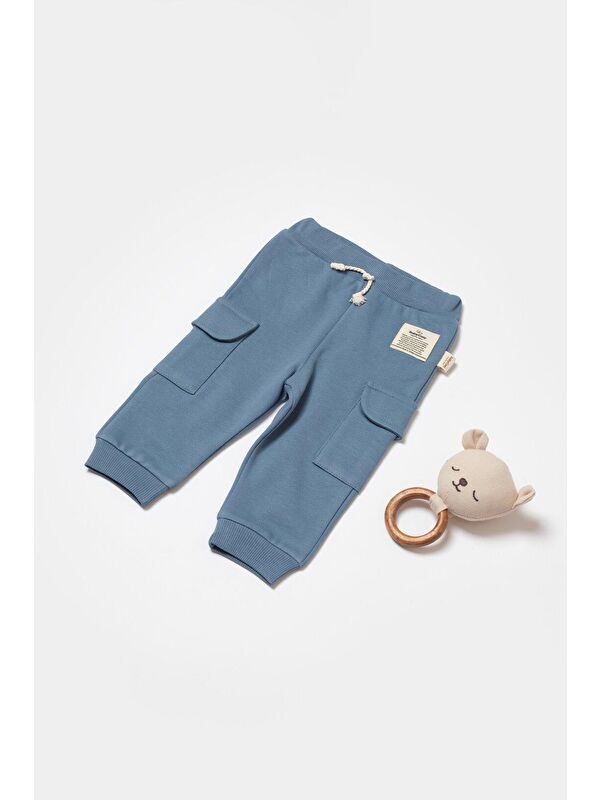 BabyCosy Organic  Bebek Kargo Cepli Eşofman Altı Pantolon