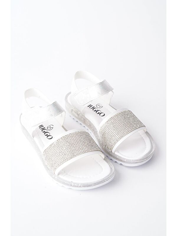 WİNNİE Günlük Hafif Taban Taşlı ve Cırtlı Kız Çocuk Sandalet - Görsel 2