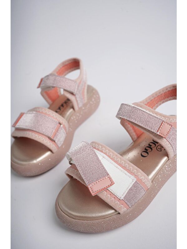 CRUZ Günlük Ortopedik Hafif Taban Simli ve Cırtlı Kız Çocuk Sandalet - Görsel 3