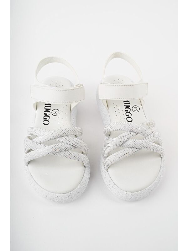 JAZZ Günlük Ortopedik Hafif Taban Örgü Detaylı Cırtlı Kız Çocuk Sandalet - Görsel 6