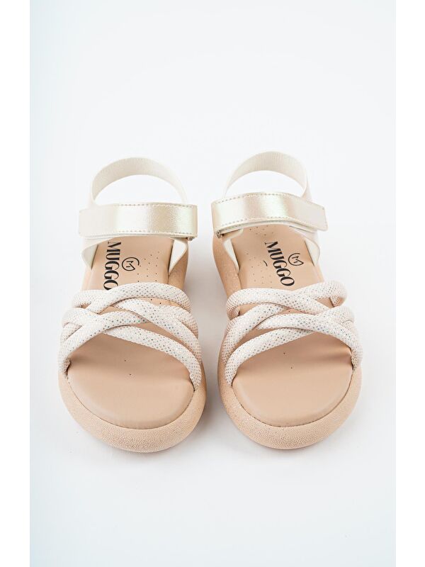 JAZZ Günlük Ortopedik Hafif Taban Örgü Detaylı Cırtlı Kız Çocuk Sandalet - Görsel 6