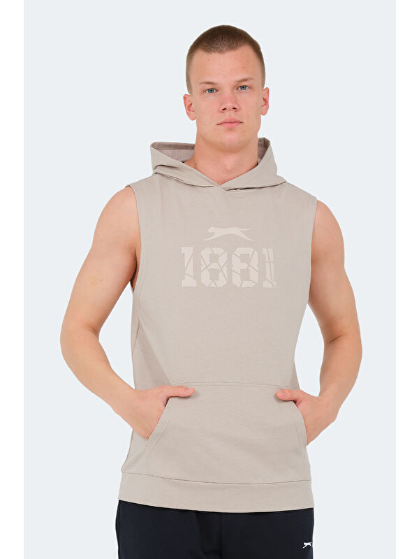 SLAZENGER VASILISA Erkek Kolsuz Tişört Taş Gri