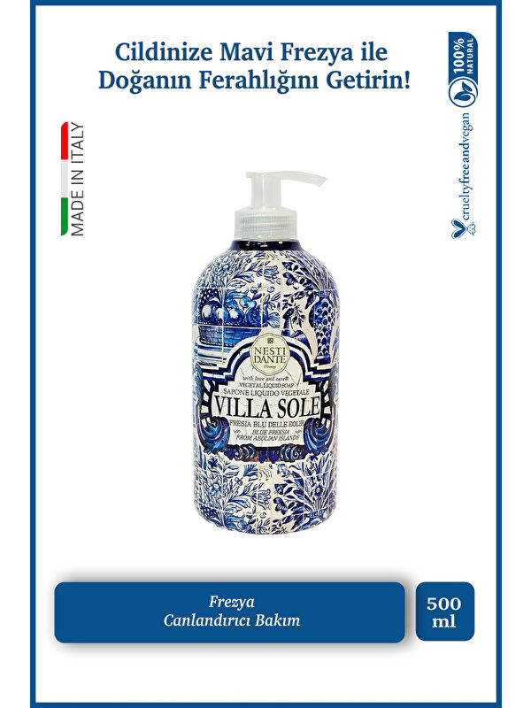 Nesti Dante Villa Sole Fresia Blu Delle Eoilie Sıvı Sabun 500ml l Canlandırıcı l Mavi Frezya Çiçeği