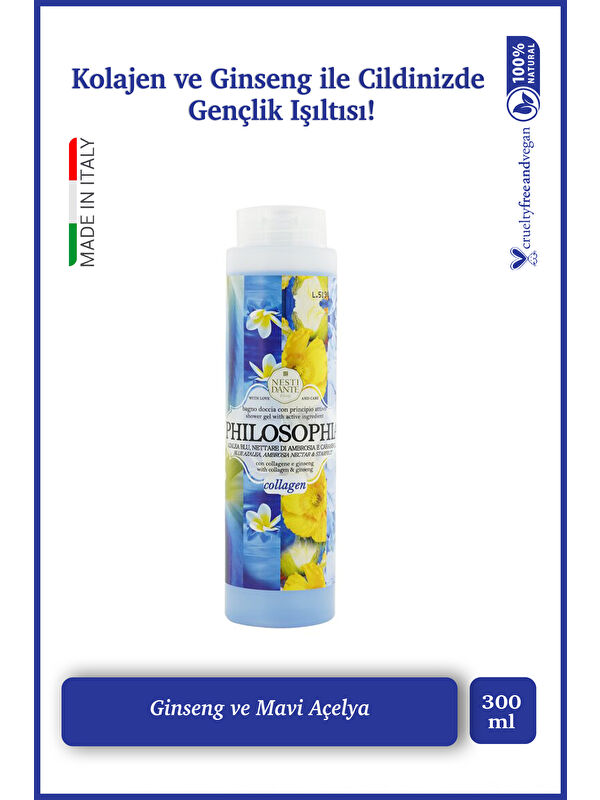 Nesti Dante Philosophia Collagen Duş Jeli 300ml |Gençleştirici |Kolejen ve Ginseng