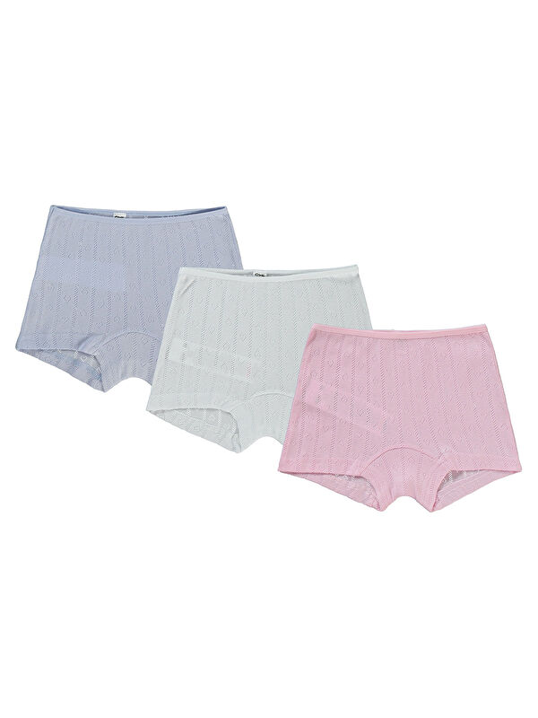 Civil Girls Kız Çocuk 3'lü Boxer Set 2-10 Yaş Beyaz