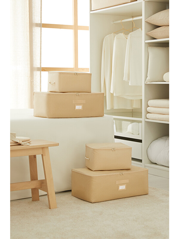 Ocean Home Textile 4'lü Bej Balıksırtı Hurç Set