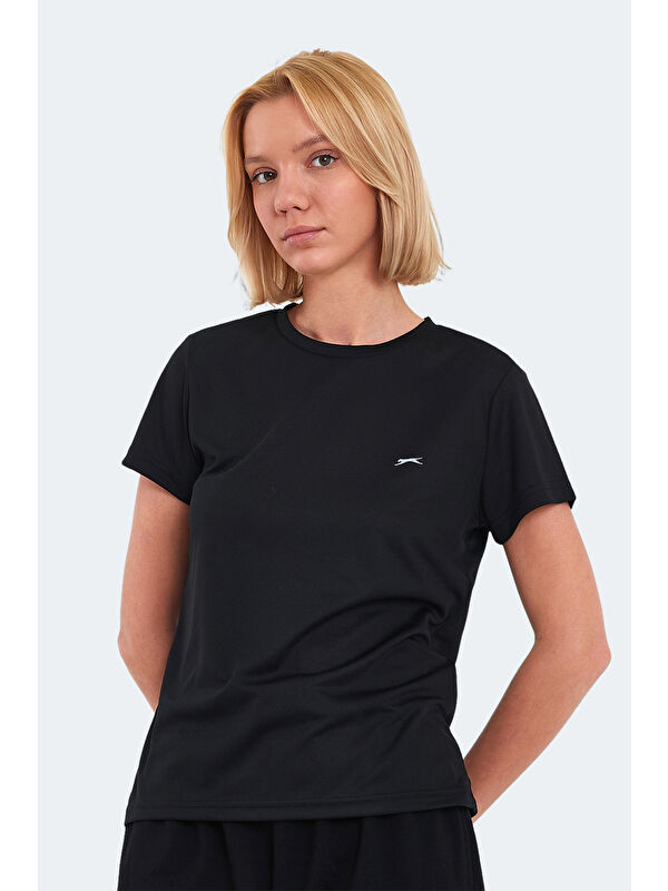 SLAZENGER RACING Kadın Siyah Tişört