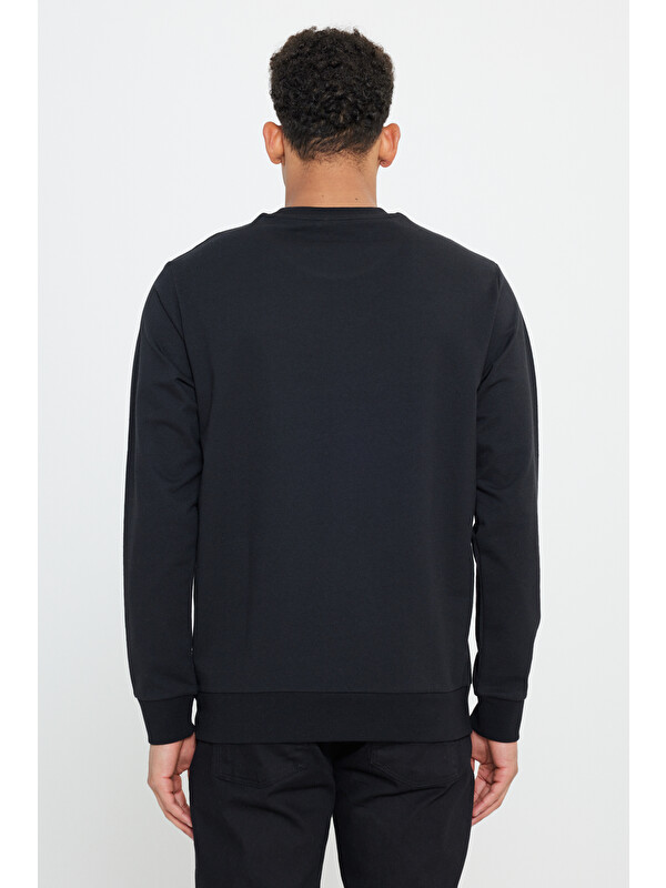 AC&Co / Altınyıldız Classics Erkek Lacivert-Siyah 2'li Paket Pamuklu Standart Fit Normal Kesim Bisiklet Yaka Sweatshirt