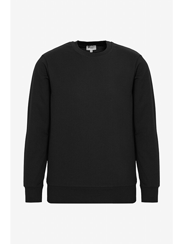 AC&Co / Altınyıldız Classics Erkek Lacivert-Siyah 2'li Paket Pamuklu Standart Fit Normal Kesim Bisiklet Yaka Sweatshirt