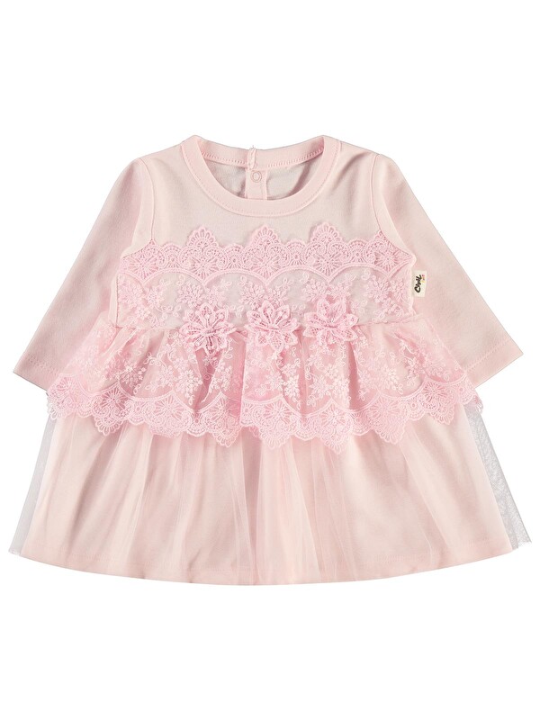 Civil Baby Fırfır Tüllü 3-12 Ay Elbise - Pembe 12-18 Ay
