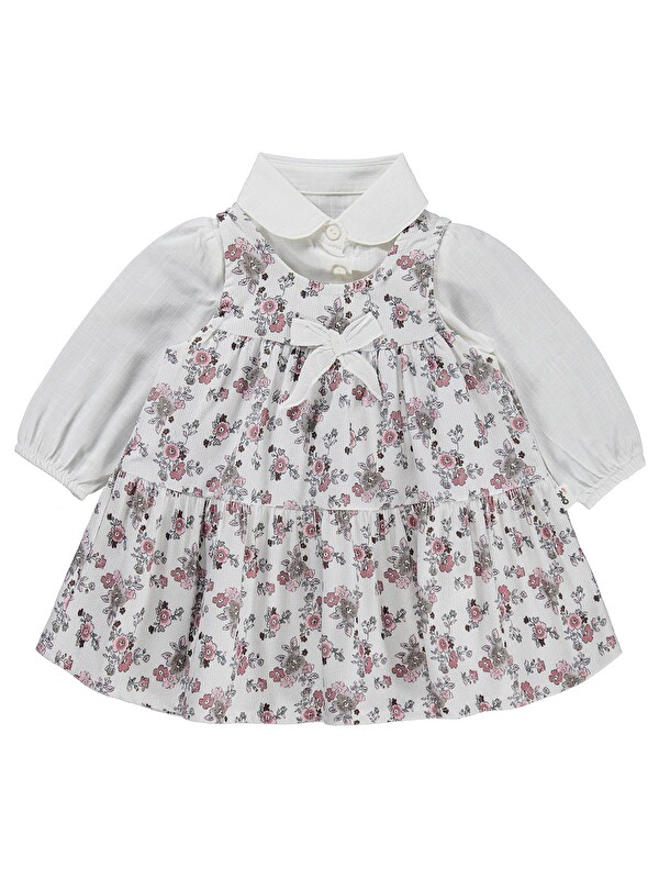 Civil Baby Fiyonklu 6-18 Ay Elbise - Ekru 18-24 Ay
