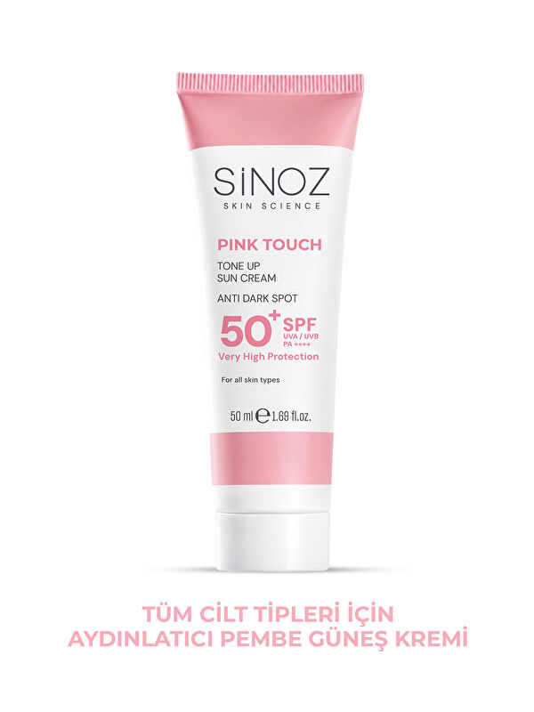 Sinoz Pink Touch Spf50+ Cilt Aydınlatıcı Pembe Yüz Güneş Kremi 50ml-tüm Ciltler Için-PA++++