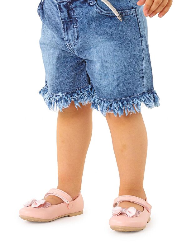 Taşlı Cırtlı Kız Çocuk Fiyonklu Babet Ayakkabı Ege 204 Cilt - Görsel 3