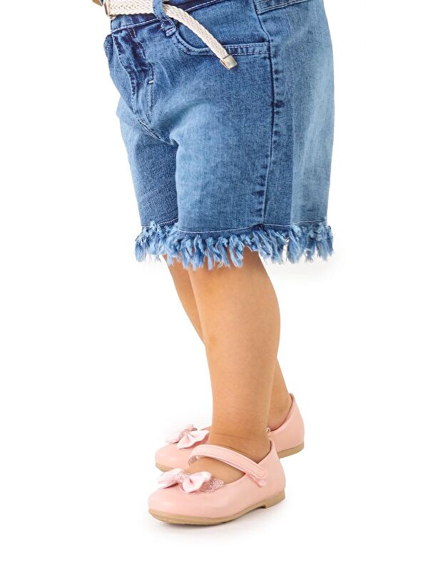 Taşlı Cırtlı Kız Çocuk Fiyonklu Babet Ayakkabı Ege 204 Cilt - Görsel 4