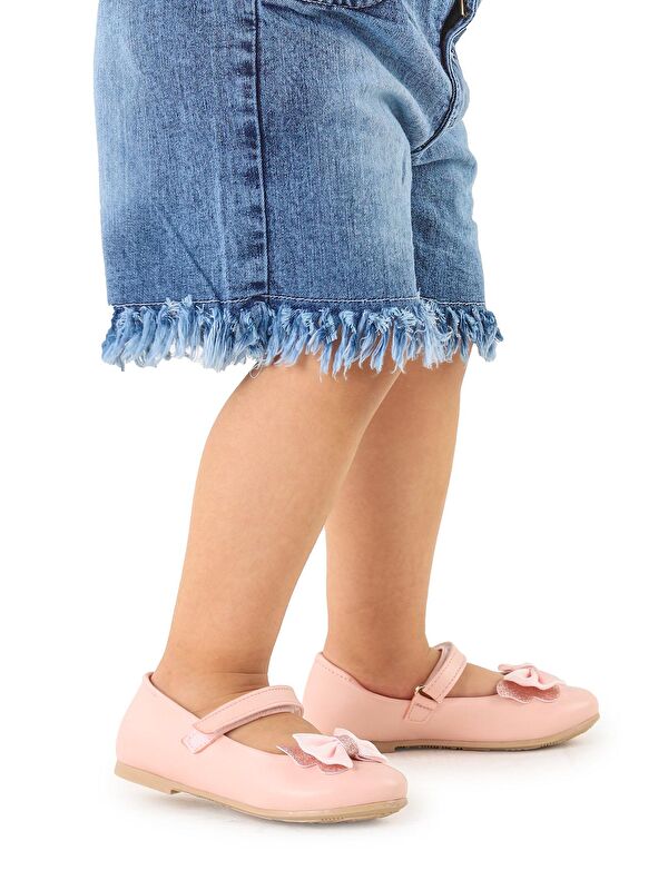 Taşlı Cırtlı Kız Çocuk Fiyonklu Babet Ayakkabı Ege 204 Cilt - Görsel 5