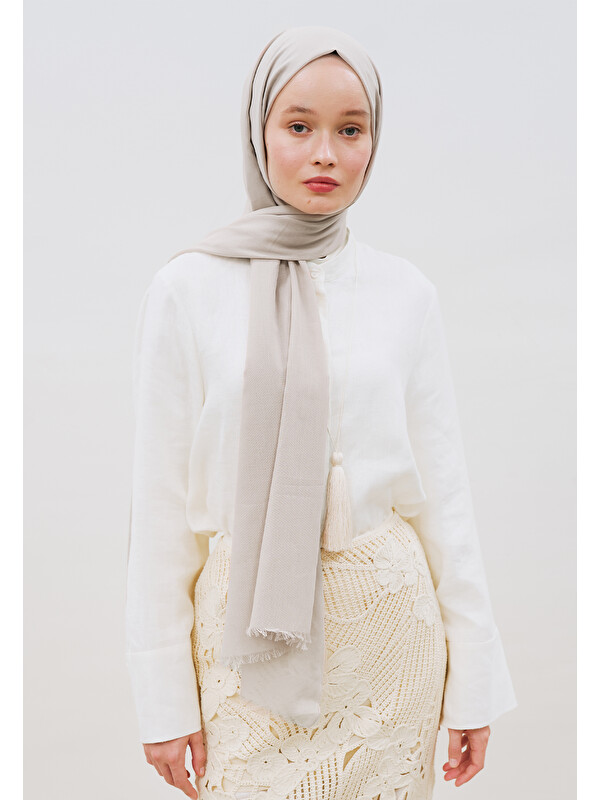 Fresh Scarfs İnce Pamuk Vual Şal Bej