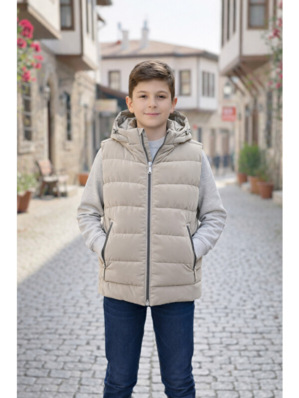 Pina Kids Erkek Çocuk Kapüşonlu Şişme Yelek