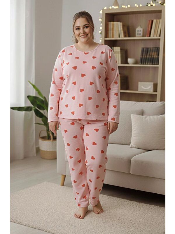 Fullamoda Yıldız Desenli Büyük Beden Pijama Takımı