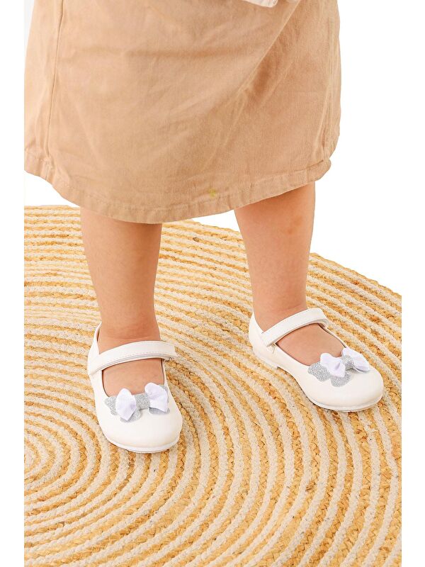 Taşlı Cırtlı Kız Çocuk Fiyonklu Babet Ayakkabı Ege 204 Cilt - Görsel 4