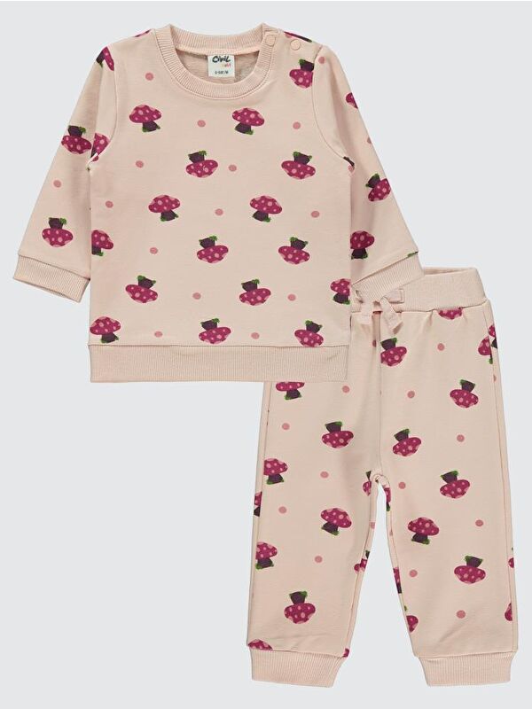Civil Baby Mantar 6-18 Ay Takım - Pudra 9-12 Ay