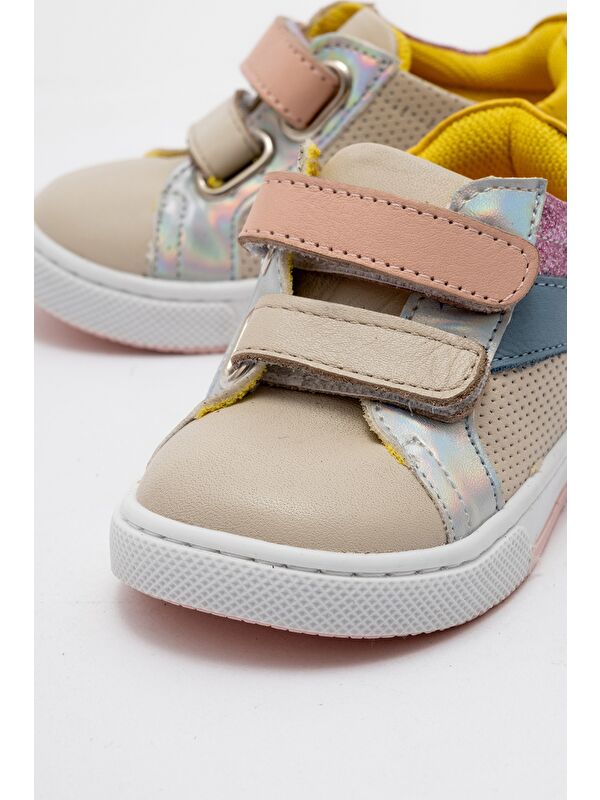 Kız Çocuk Bej Hakiki Deri Anatomik Günlük Ayakkabı - Görsel 3