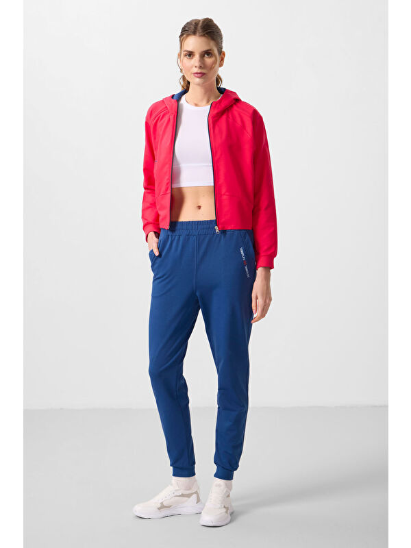 Tommylife Viva Kırmızı Parlament Kapüşonlu Fermuarlı Oversize Kadın Eşofman Takım   95328