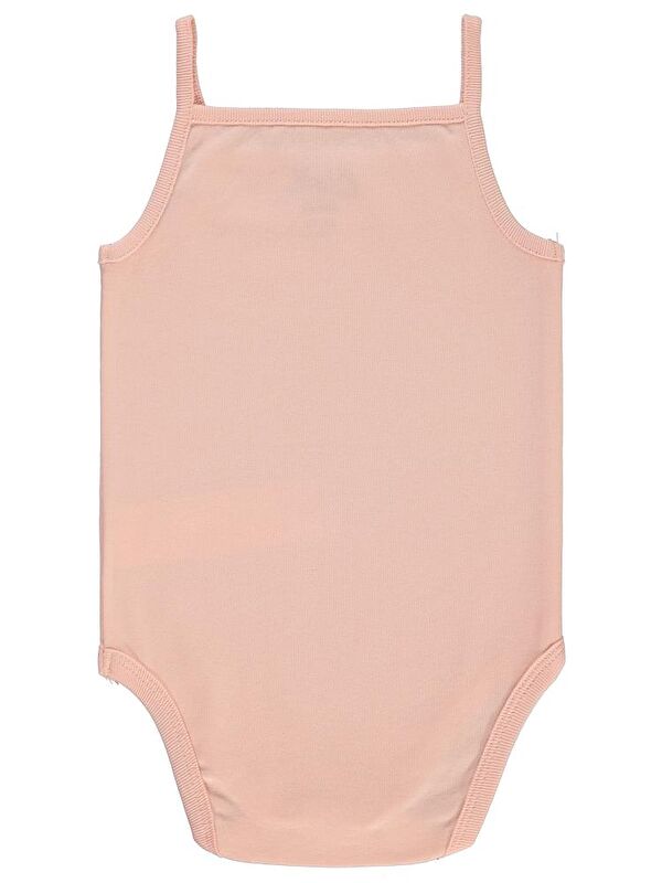 Civil Baby İp Askılı Dantelli Kız Çıtçıtlı Badi - Pudra 24-36 Ay