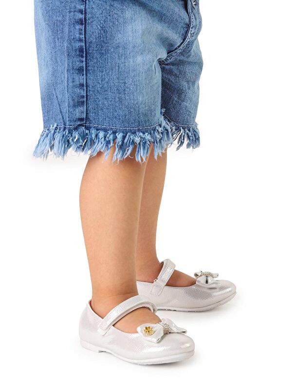 Cırtlı Fiyonklu Kız Çocuk Babet Ayakkabı Ege 201 Vakko - Görsel 4