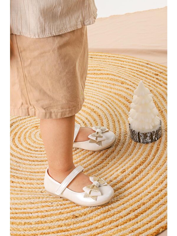 Cırtlı Kum Sim Fiyonklu Kız Çocuk Babet Ayakkabı Ege 202 Cilt - Görsel 4