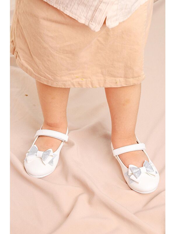 Cırtlı Kum Sim Fiyonklu Kız Çocuk Babet Ayakkabı Ege 202 Cilt - Görsel 3