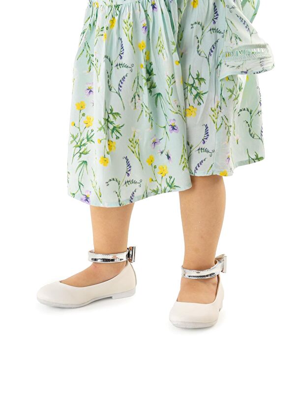 Cırtlı Kız Çocuk Fiyonklu Babet Ayakkabı Ege 205 Cilt Bilekten Bağlamalı - Görsel 3