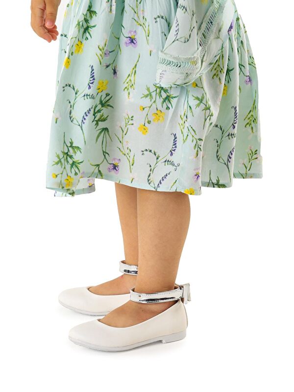 Cırtlı Kız Çocuk Fiyonklu Babet Ayakkabı Ege 205 Cilt Bilekten Bağlamalı - Görsel 4