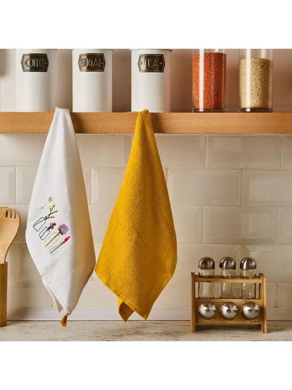 Evidea Soft Flo 2'li Mutfak Havlusu - Renkli - 40x60 cm