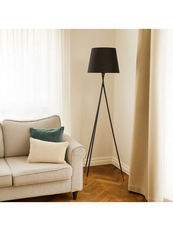Evidea Lighting Beleg Lambader - Siyah / Altın - 148 cm
