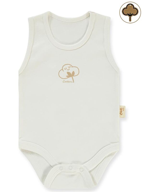 Civil Baby Organik Pamuklu 0-18 Ay Çıtçıtlı Badi - Ekru 0-1 Ay