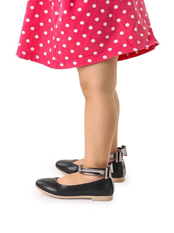 Cırtlı Kız Çocuk Fiyonklu Babet Ayakkabı Ege 205 Cilt Bilekten Bağlamalı - Görsel 4