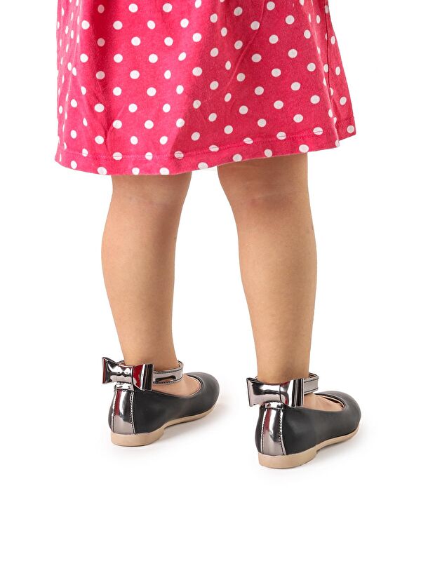 Cırtlı Kız Çocuk Fiyonklu Babet Ayakkabı Ege 205 Cilt Bilekten Bağlamalı - Görsel 5