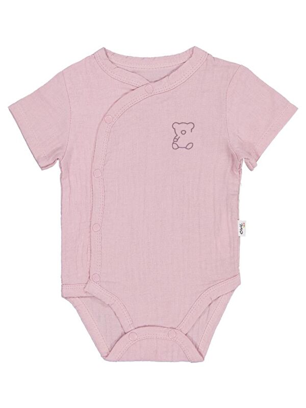 Civil Baby Ayıcık Baskılı 1-18 Ay Çıtçıtlı Badi - Pembe 9-12 Ay