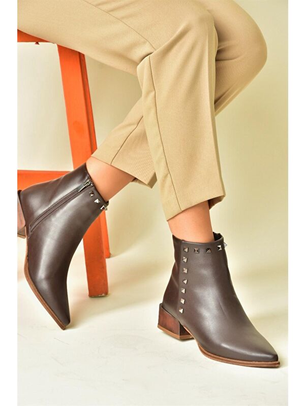 N8200323 Kahverengi Kadın Bot - Görsel 4