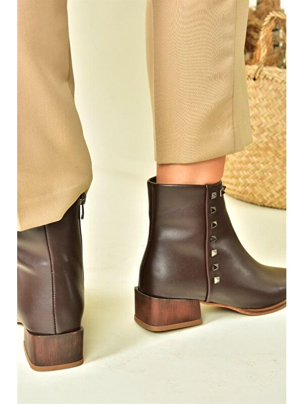 N8200323 Kahverengi Kadın Bot - Görsel 5