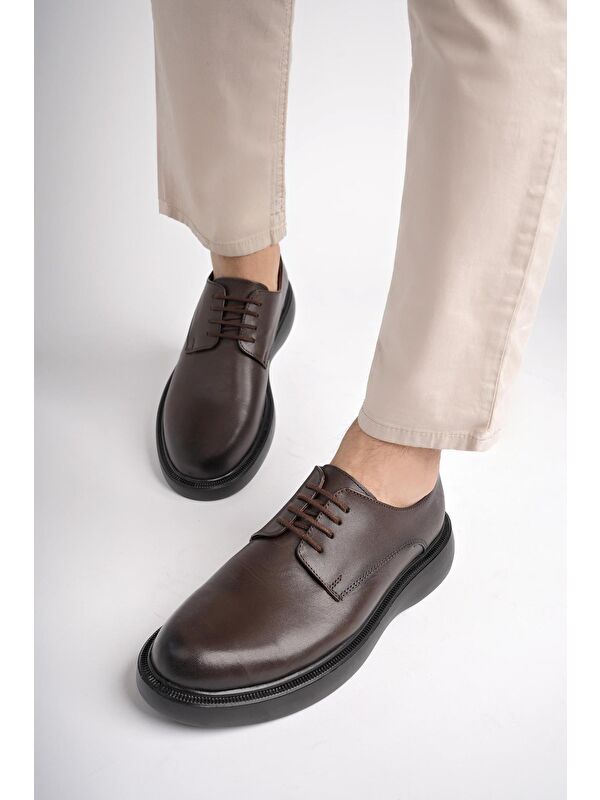 SMİTH Günlük Klasik Hakiki Deri Casual Rahat Ortopedik Kalın Taban Erkek Ayakkabı - Görsel 3