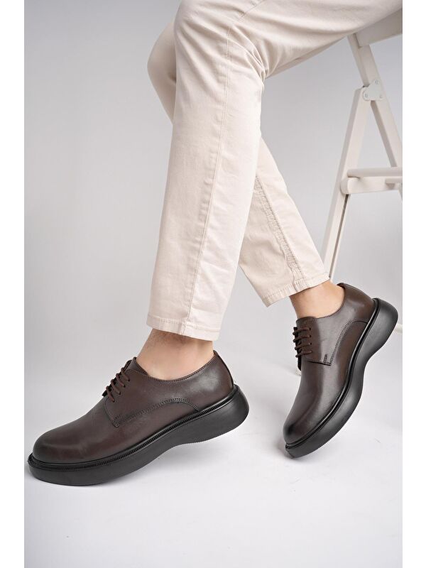 SMİTH Günlük Klasik Hakiki Deri Casual Rahat Ortopedik Kalın Taban Erkek Ayakkabı - Görsel 4