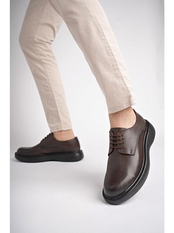 SMİTH Günlük Klasik Hakiki Deri Casual Rahat Ortopedik Kalın Taban Erkek Ayakkabı - Görsel 6