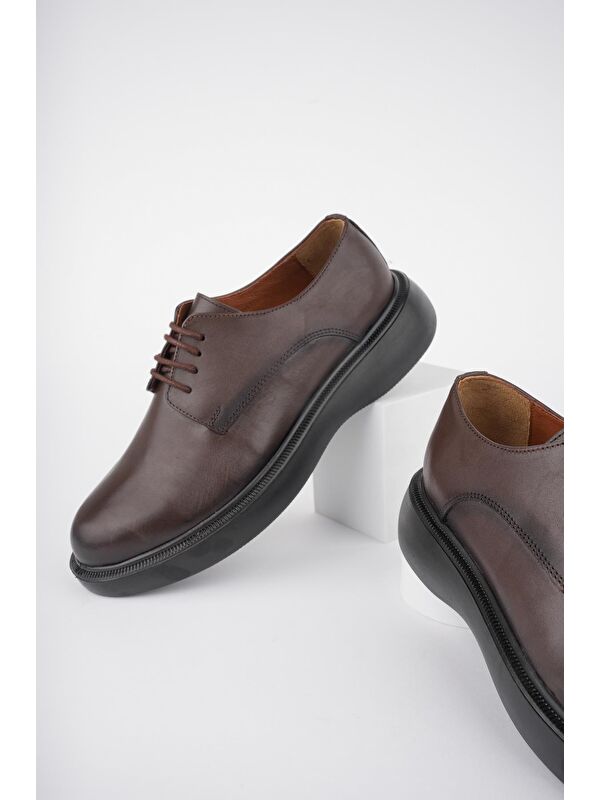 SMİTH Günlük Klasik Hakiki Deri Casual Rahat Ortopedik Kalın Taban Erkek Ayakkabı - Görsel 8