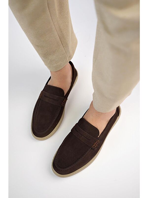 DENZEL Günlük Klasik Hakiki Deri Casual Rahat Ortopedik Bağcıksız Erkek Ayakkabı - Görsel 3