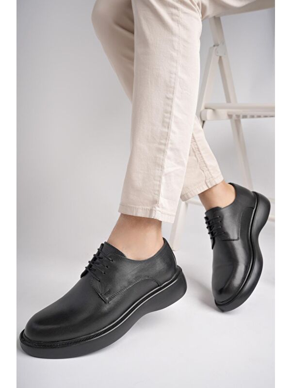 SMİTH Günlük Klasik Hakiki Deri Casual Rahat Ortopedik Kalın Taban Erkek Ayakkabı - Görsel 7