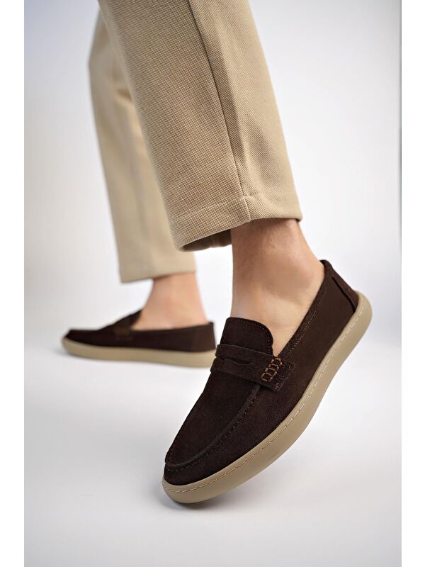 DENZEL Günlük Klasik Hakiki Deri Casual Rahat Ortopedik Bağcıksız Erkek Ayakkabı - Görsel 4