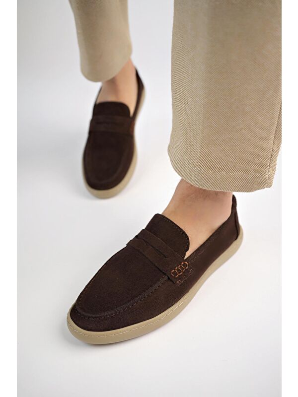 DENZEL Günlük Klasik Hakiki Deri Casual Rahat Ortopedik Bağcıksız Erkek Ayakkabı - Görsel 6