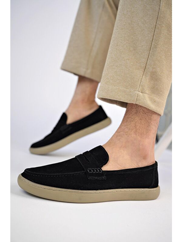 DENZEL Günlük Klasik Hakiki Deri Casual Rahat Ortopedik Bağcıksız Erkek Ayakkabı - Görsel 4